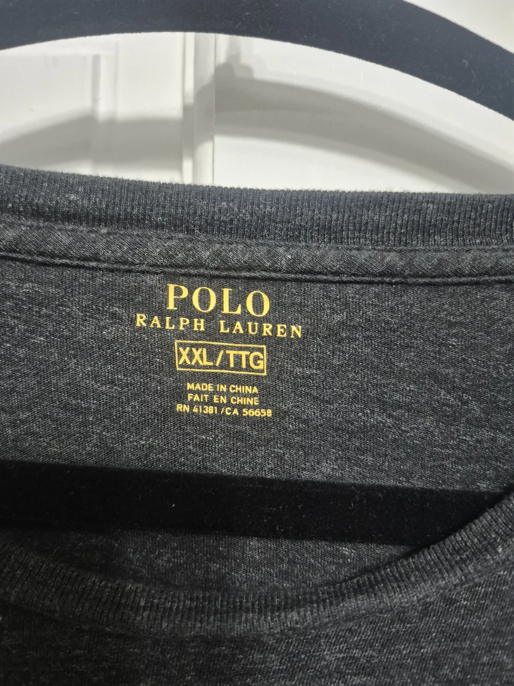 Polo by Ralph Lauren Men's Long-Sleeve Crewneck Shirt - Charcoal with Red Logo